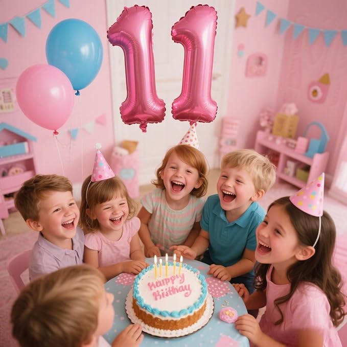 40 Inch Pink Number 11 Digital Balloon,Jumbo Mylar Foil Helium Balloon for 11 Balloons for Birthday Party,Wedding Anniversary Party Decorations