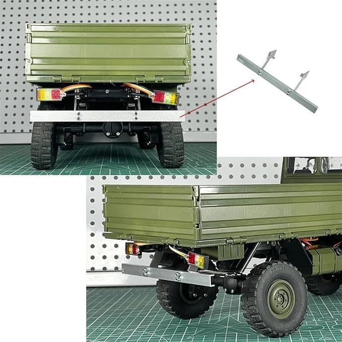 RC Spare Part for LDRC for LD-P06 for Unimog Metal Front and Rear Bumper for Chassis Armor 1/12 RC Truck Car Upgrade Parts Replacement Accessories(Rear Bumper 6)