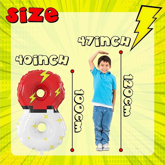 40 Inch Giant Red and White Cartoon Theme Number Foil Balloons - Large Number 8 Balloons Animation for Kids' Birthday Anniversary Party Decorations Supplies (Numbers 0-9 Available)