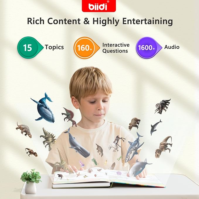 English & Russian Bilingual Interactive Sound Book for Toddler 3-5,40 Songs&30 Stories,Rechargeable Talking Book,Learing Toy for Kids,Boys Girls Birthday, 1600+ Sounds,171 Animals