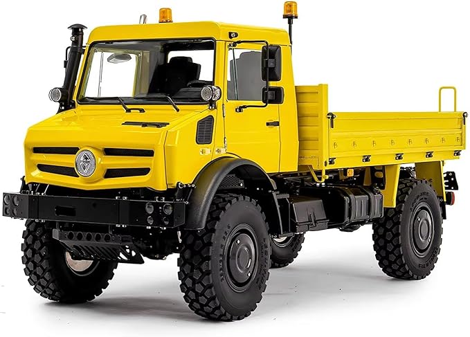 LESU 1/14 U4023 RC Light Truck Fully Metal Body 4Wd 2Wd RC Off Road Vehicle 3Speed Gearbox Axle Lock Openable Door No Hydraulic Hobby Grade Model for Ages 14+(Yellow)
