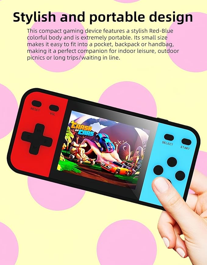 3.0" Large Screen Color Retro Game Console Built-in 240 Video Games Student Pocket Handheld Electronic Game Kids Portable Puzzle Toy/Children's Birthday Gift Travel Leisure Companion