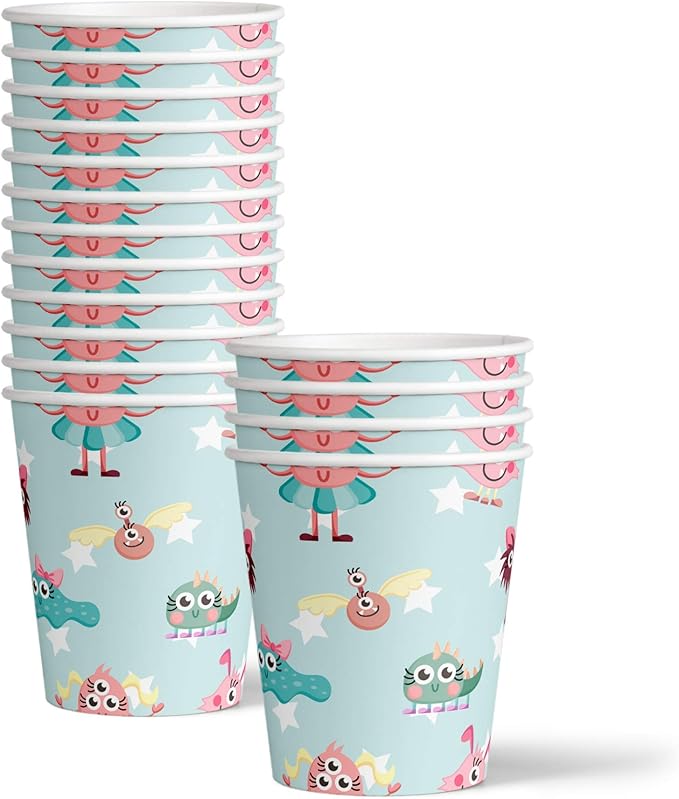 Mighty Monster Girl Birthday Party Supplies Set Plates Napkins Cups Tableware Kit for 16