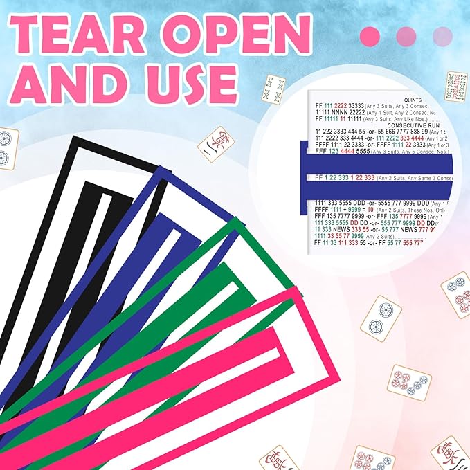 4 Pcs Mahjong Line Reader Clip for Mahjong Card Line Finder Strips Guide Accessories Rules Helper and Gifts for Beginners Players Travel Parties Game Nights (Classic Color)