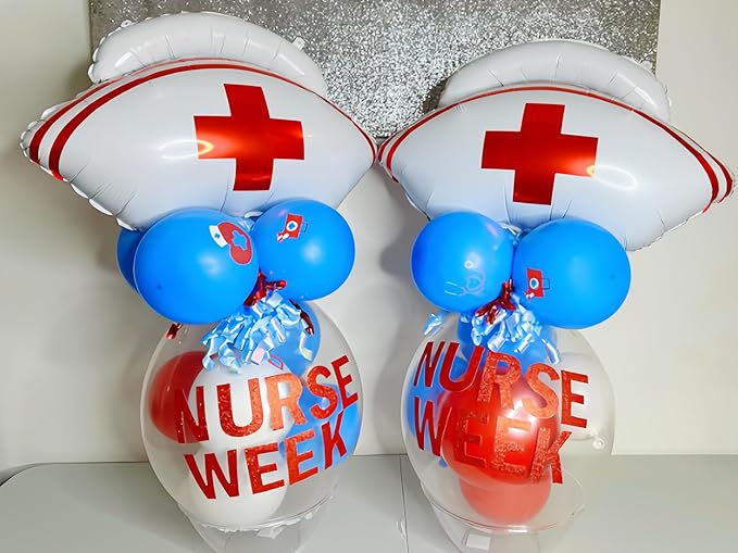 Nurse Cap Balloons 3 PCS/Nurse Party Decorations/Nurse Graduation Decorations/Nursing Graduation Party Supplies/Nursing School Graduation Party Decorations/Nurse Balloons