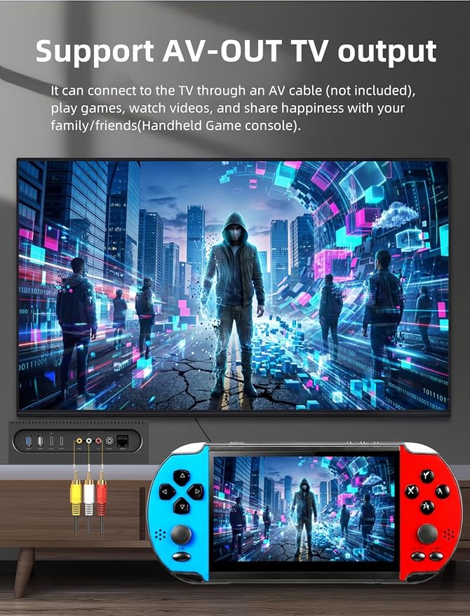 5.1-inch MP4/MP3 Video Game Console Multiple Emulators Built-in Classic Retro Games Portable Handheld Console Perfect for Birthday Outdoor/Travel Leisure Entertainment