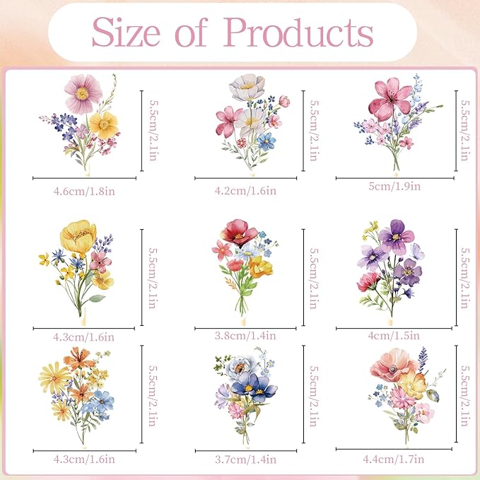 Wildflower Birthday Party Decorations, 36PCS Flower Floral Cupcake Toppers Decoration, Baby in Bloom Baby Shower Cupcake Picks Decor Party Supplies for Gilrs Women