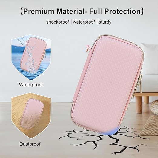 Elonbo Carrying Case for TaddToy/WELLST·G/Beijue/FAMILY POCKET/CCTU/X- JOYKIDS/GREENCREEK/Beico/KAVOYI/GuaiyeyeAP/TEBIYOU Handheld Game Console, Portable Electronic Gaming Player Bag, Pink