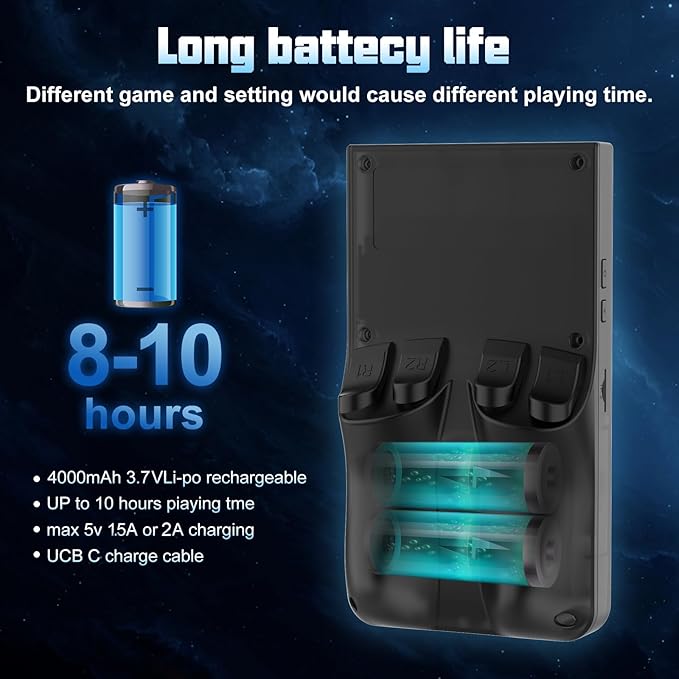 RegiisJoy R36 MAX Handheld Game Console 40250 Games, 4 inch IPS Screen Retro Game Console, Mini Portable Pocket Arcade 4000mAh 256G TF