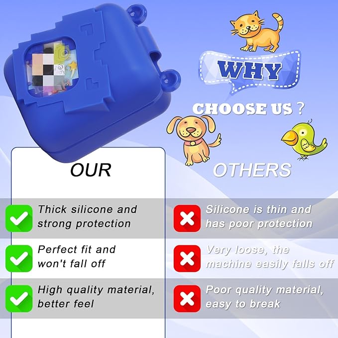 YouKnow Silicone Case for Bitzee Disney Interactive Toy Digital Pet and Case, Protective Skin Sleeve for Bitzee Virtual Electronic Pets Accessories (Case Only) (Blue)