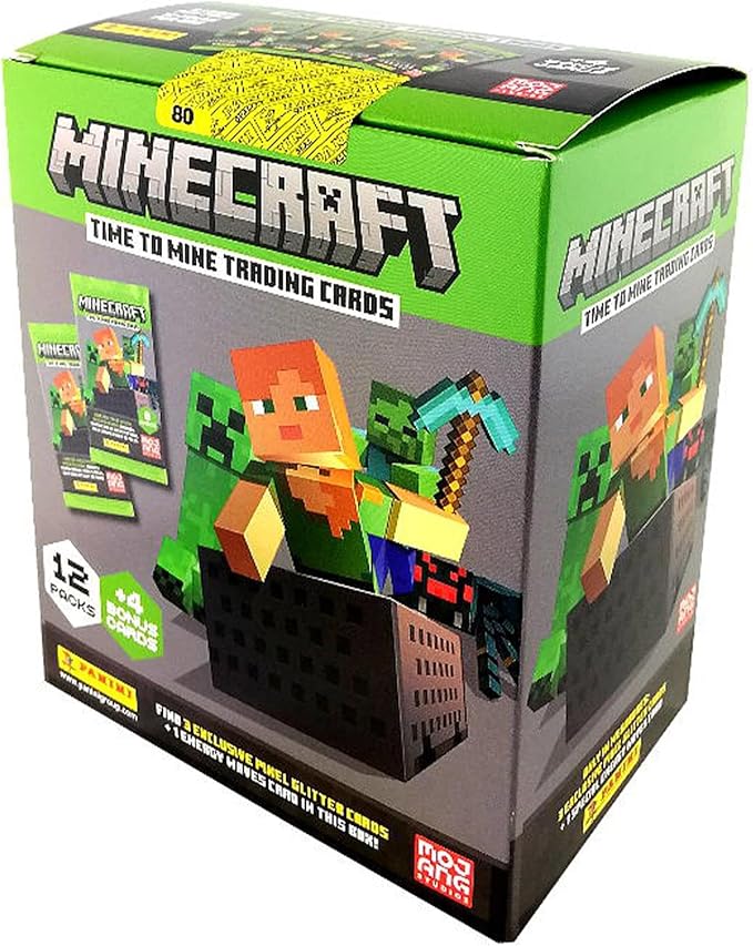 Panini Minecraft Mega Box – Official Trading Cards, 72 Cards per Box, Exclusive Foil Parallels, Rare Inserts, Great Gift for Kids & Gamers