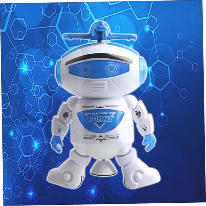 Dance Robot Toy for Children Flashing Lights Fun Music Rotating Robot Toy Boys and Girls