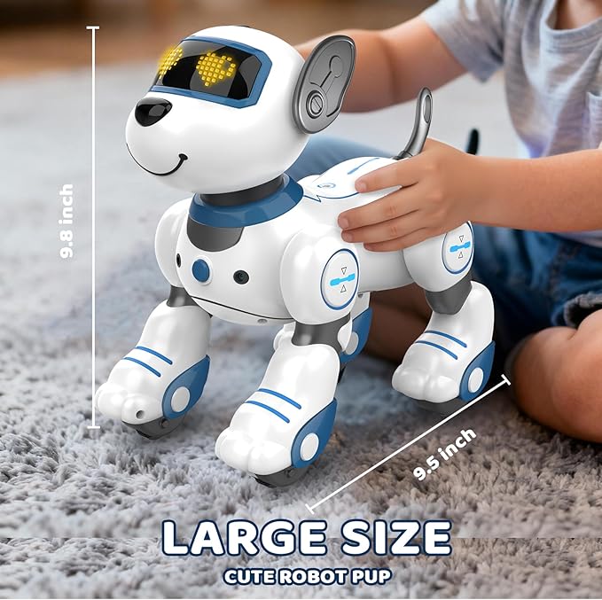 Robot Dog Toy for Kids 3-12: Remote Control Interactive Robot Puppy with Touch & Follow, Programmable Tricks, Dancing & Walking, Birthday Gift for Smart Boys & Girls