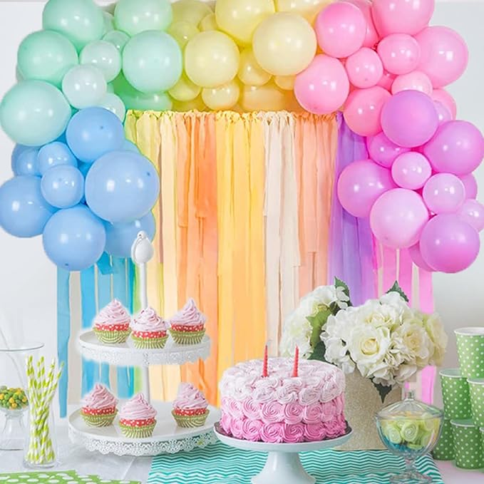 Crepe Paper Streamers 9 Rolls 738ft,Pack of Rainbow Assorted Colored Party Streamers,9 Colors Streamers Party Supplies, for Birthday Decorations,Rainbow DIY,Wedding Baby Shower (1.8 Inch x 82 Ft/Roll)