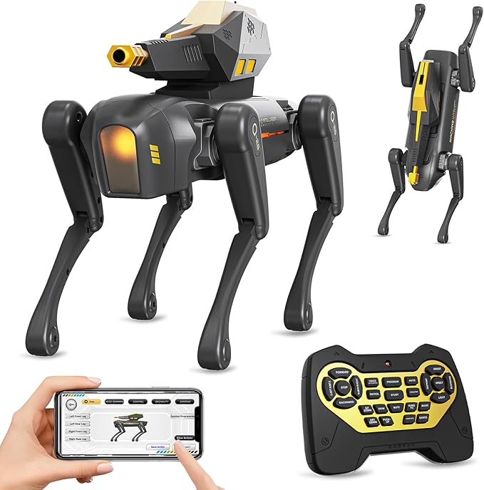 Smart Robot Dog Toy, Interactive STEM Robot Pet with Blaster, Voice & Remote Control, App Programming, 30+ Actions, Bionic Walking, Robotic Dog Birthday Gifts for Kids Boys Girls Age 6+