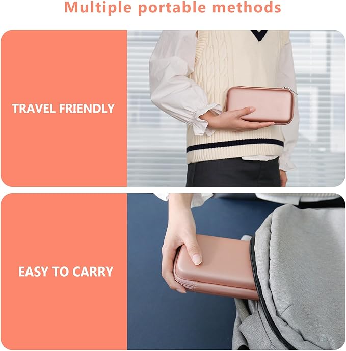 Supmay Carrying Case Compatible with Voichic 32 Bit Handheld Game Console for Kids Adults, Preloaded 135 Retro Portable Gaming Player Storage Holder Travel Bag with Mesh Pocket for USB Cable,Rose Gold