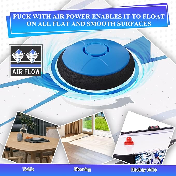 Air Hockey Pushers and Air Hockey Pucks, Indoor Games Goal Handles Paddles Replacement Accessories Set for Game Tables Equipment