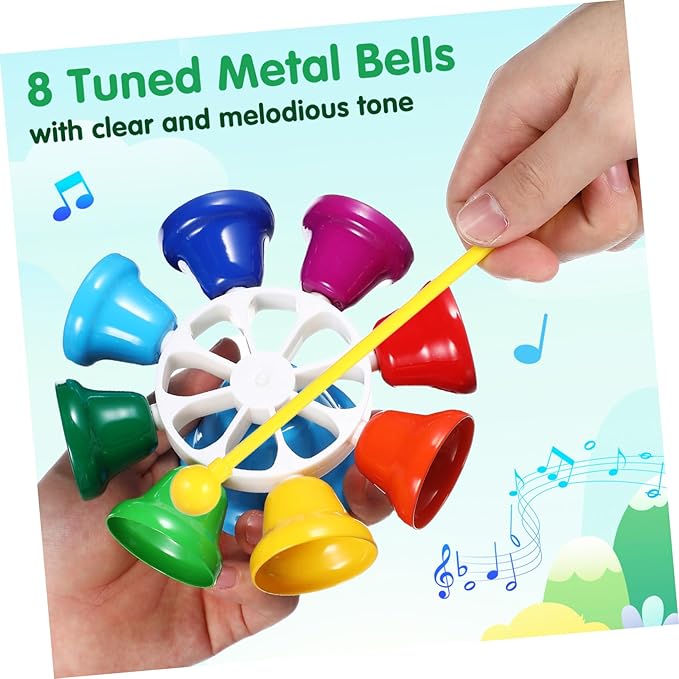 Eight Tone Bell Musical Instrument for Early Education Lightweight for Daycare and Classrooms Engages Hands Learning