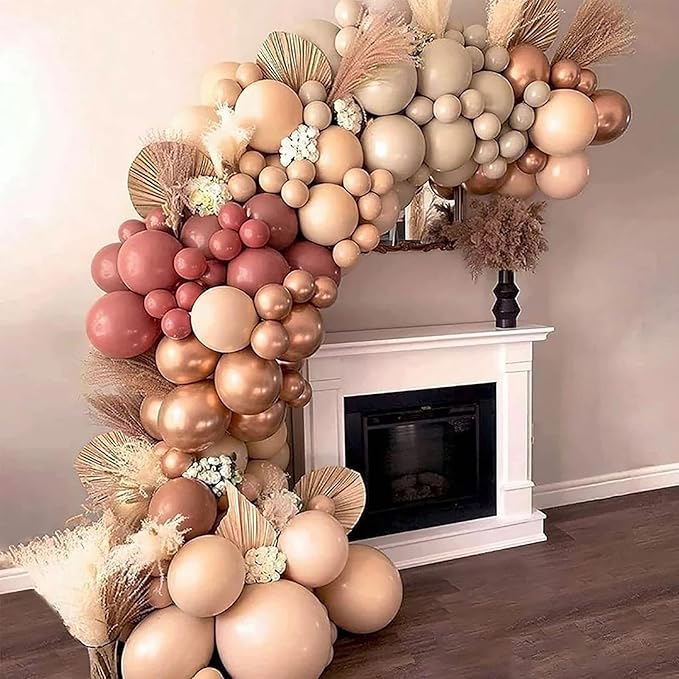 KALOR 22 Inch White Sand Ball Foil Balloons,10 Pcs Beige Large 4D Giant Round Foil Balloon for Birthday Party Baby Shower Gender Reveal Supplies