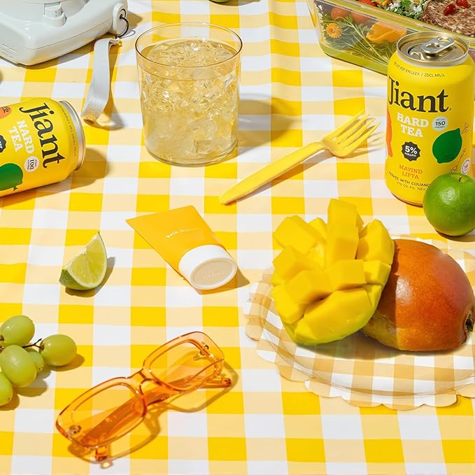 96Pcs Yellow Gingham Plates and Napkins Forks Lace Plaid Paper Plates for 24 Guest Picnic Wedding Baby Shower Tea Kids Birthday Party Supplies Decrations