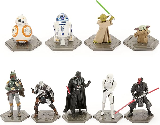 Disney Store Official Star Wars Mega Figure Set - 19 Fully Sculpted Figurines - Includes Han Solo, Darth Vader, Yoda, & More - Perfect Star Wars Gift Set for Fans of Toy Figures & Playsets