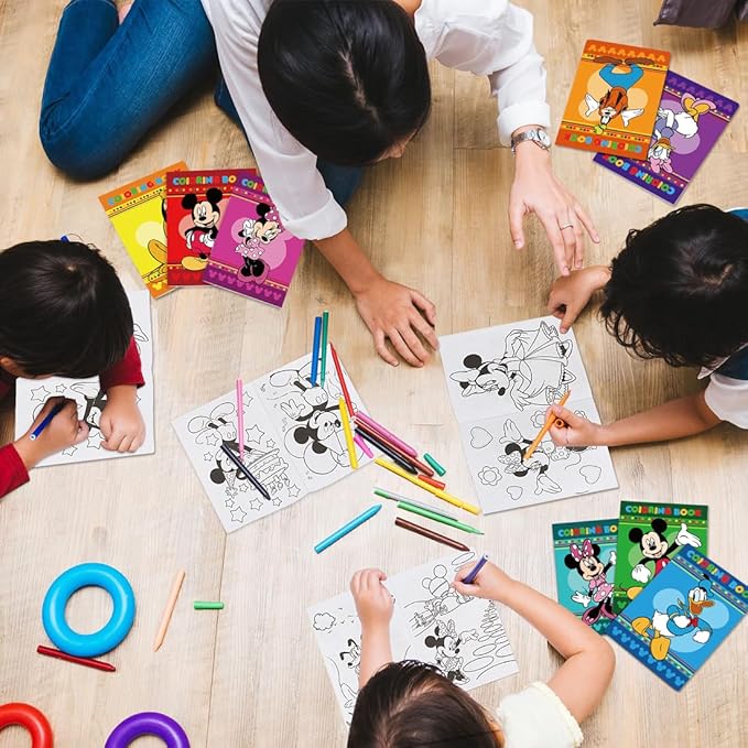 Mickey Birthday Party Supplies, 24Pcs Mouse Coloring Books for Minnie Birthday Party Gifts, Goodie Bag Stuffers, Classroom Rewards, 8 Styles