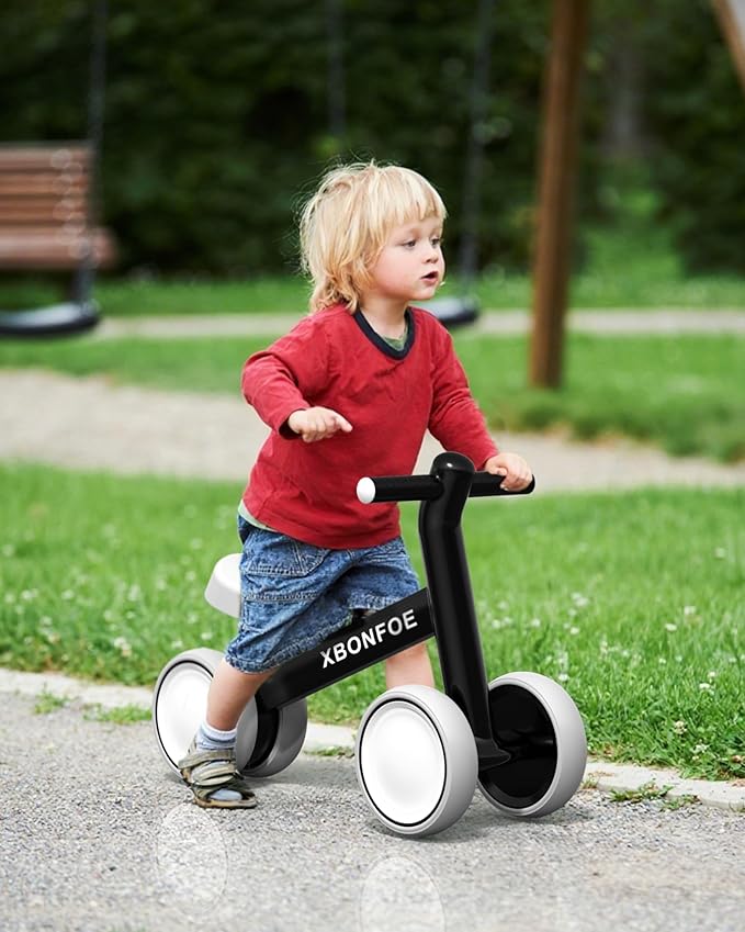 Baby Balance Bike for 1 Year Old Boys Girls, 10-24 Month Toddler Balance Bike, Baby Bike with No Pedal 4 Silence Wheels, First Ride on Toys with Adjustable Soft Seat, First Birthday Gifts