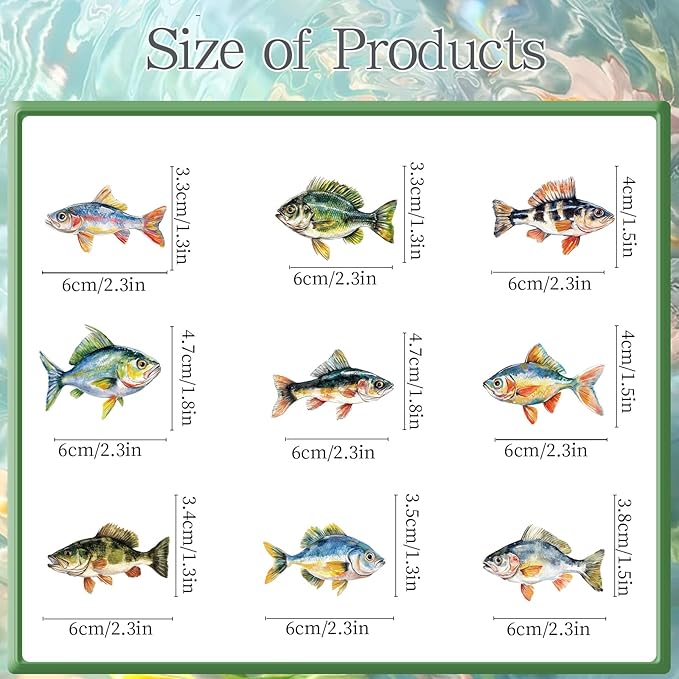 Fishing Birthday Party Decorations - 36PCS Fishing Cupcake Toppers Decorations Fish Themed Cupcake Picks Decor for Baby Showers Supplies