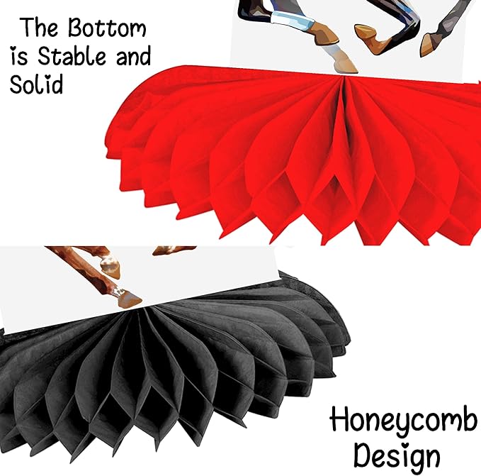 Horse Racing Honeycomb Centerpieces 12Pieces Horse Racing Table Decorations Horse Racing Party Horserace Derby Day Supplies for Equestrian Theme Race Horse Birthday Decor