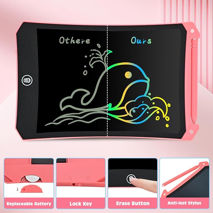 cimetech Toddler Easter Basket Stuffers, Girl Gifts LCD Writing Tablet 2 Pack, Kids Toys for 3 4 5 6 Year Old Boys, 8.5 Inch Drawing Pad Painting Coloring Books, Travel Essentials Activities