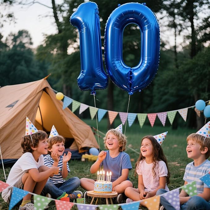 40 Inch Navy blue Number 10 Digital Balloon,Jumbo Mylar Foil Helium Balloon for 10 Balloons for Birthday Party,Wedding Anniversary Party Decorations