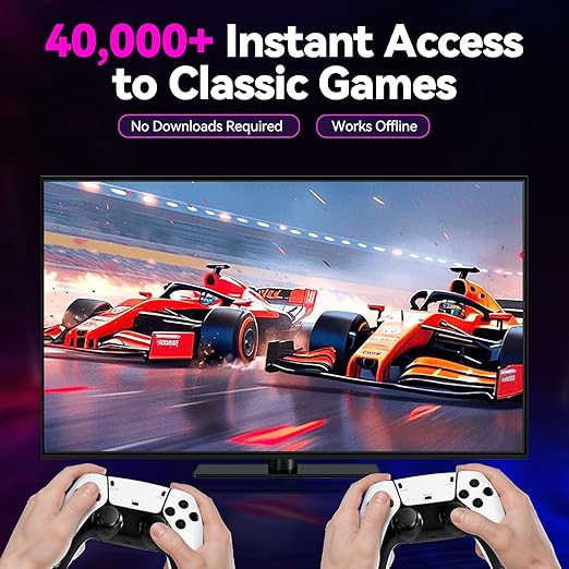 2025 Upgraded Retro Gaming Console, 4K HDMI Video Game Consoles with 40,000+ Games & 23 Emulators, Plug and Play Video Gaming Stick (128G)
