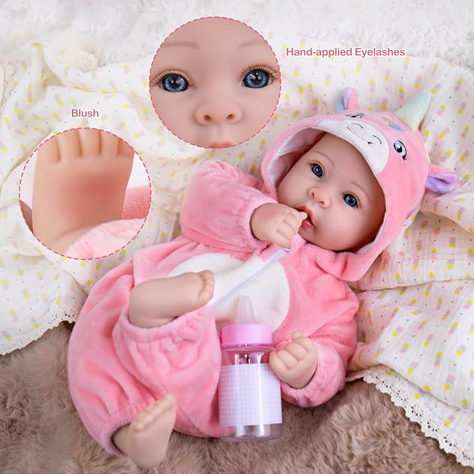 UOFTKIZ Baby Dolls - 17 Inches Real Life Girl Dolls with Soft Body, Gift for Kids 3+, Grandparents, New-Parents