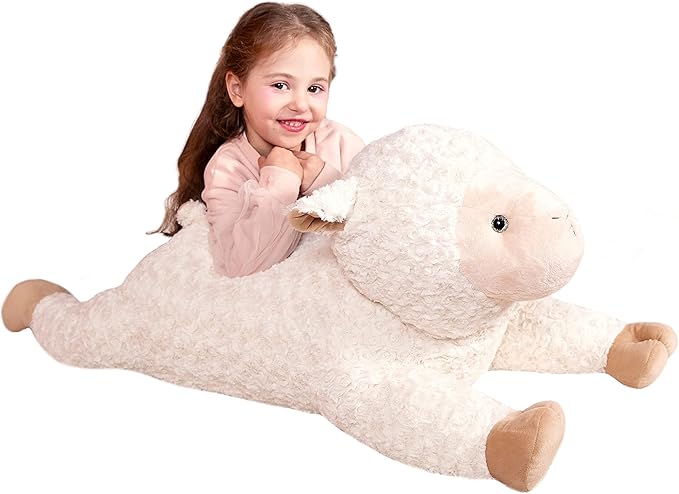 IKASA Large Sheep Stuffed Animal Plush Toy,Giant Lamb Cute Jumbo Soft Toys,30" Huge Big Size Plushy Fat Oversized Plushie,Gifts for Kids (Sheep)