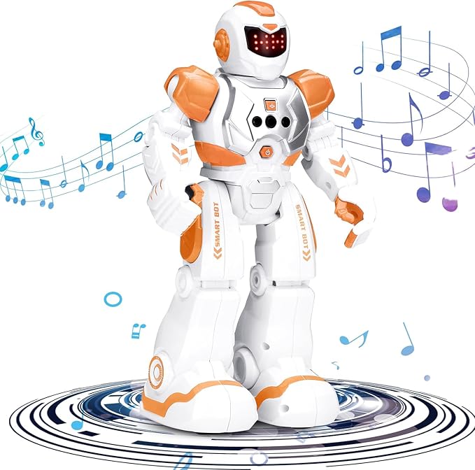 KingsDragon Robots Toy for Kids, RC Gesture Sensing Toy, Interactive Walking Singing Dancing Robot Birthday Presents for Boys Girls Age 6 7 8 9 Years Old,Orange