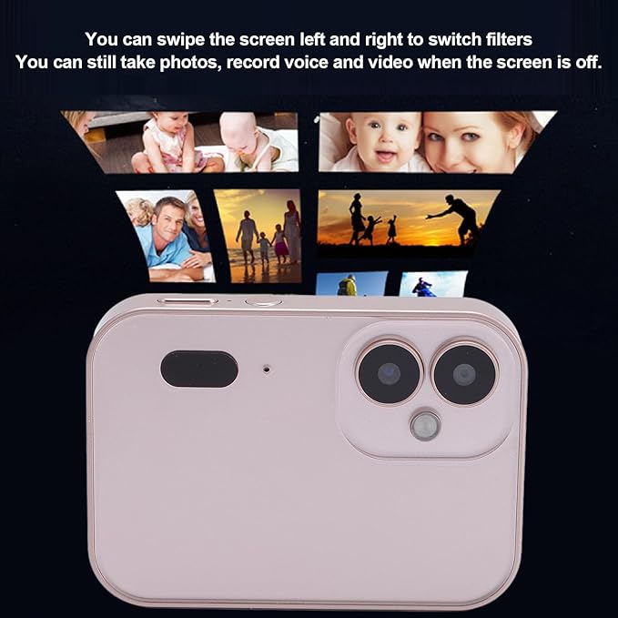 4K 64MP Digital Camera, Vlogging Camera with 3 Inch Touchscreen, Compact Cam for Photography Video Music, No SD Card Included