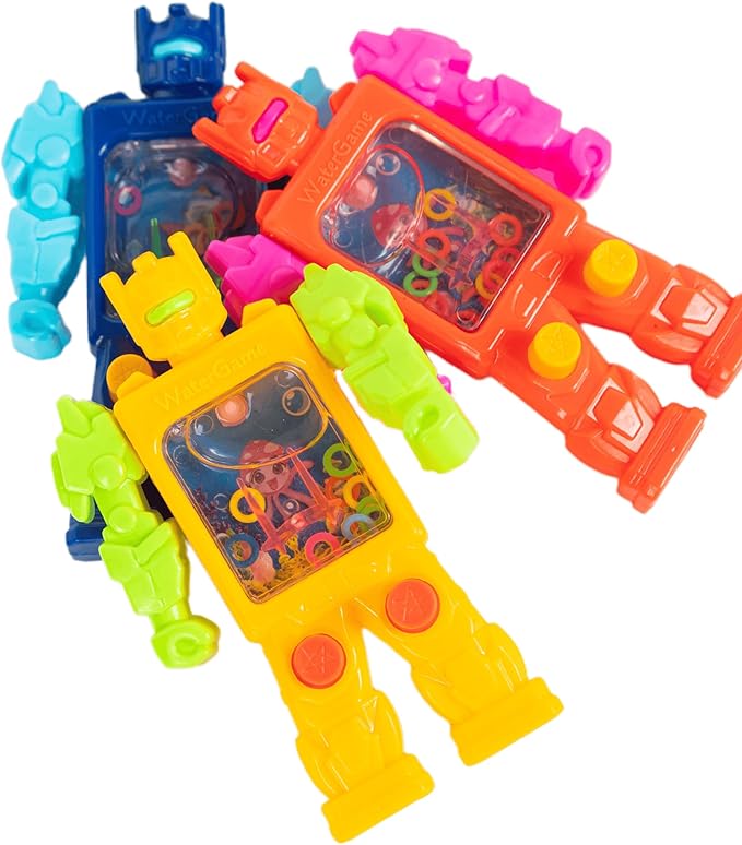 24 Pcs Robot Handheld Water Ring Toss Games for Kids Party Favors Goodie Bags Stuffers Return Gifts for Kids Birthday Classroom Prize Box Rewards Bulk, Halloween/Christmas Pinata Filler Toys