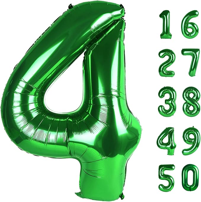 40 Inch Green 4 Number Balloons Giant Jumbo Huge 14 41 Foil Mylar Helium Number Digital Balloons Green Birthday Mylar Digital Balloons 14th Birthday Anniversary Events Party Decorations