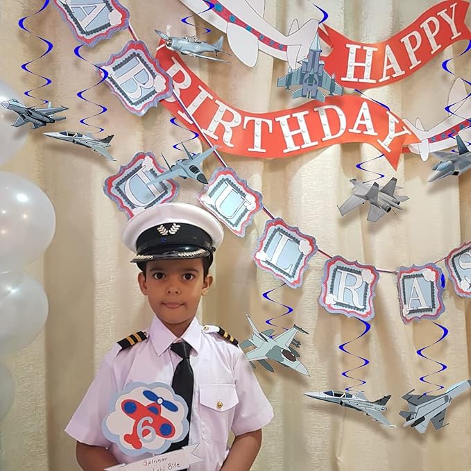 Air Force Hanging Swirls Party Decorations Top Airforce Gun Airplane Pilot Birthday Party Supplies Aircraft Fighter Jet Party Decor Whirls Ceiling Swirls Streamers Aviation Plane Theme Party Backdrop