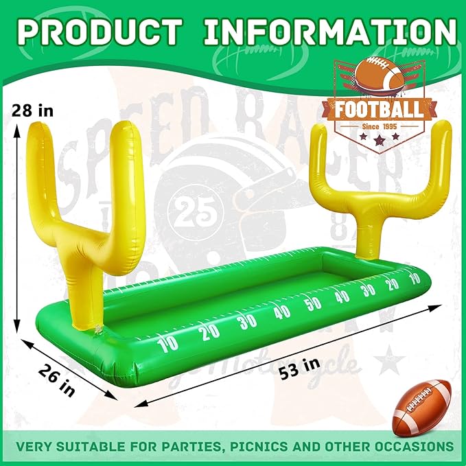 Inflatable Football Field Cooler Football Party Drink Cooler Football Party Decor Inflatable Ice Serving Bar for Game Sports Party Supplies Decorations Drink Beer Food, 53 x 28 in