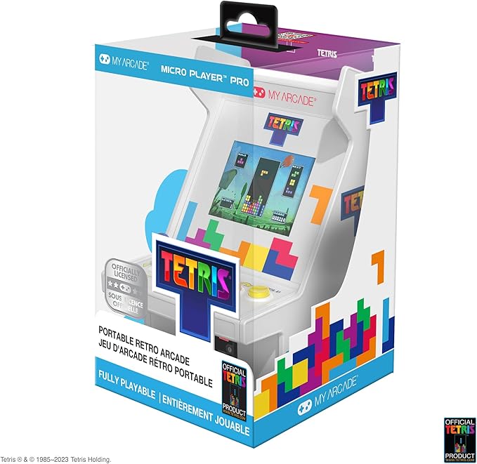 My Arcade Tetris Micro Player Pro: Mini Arcade, Handheld Video Game, 2.75" Screen, Tetris Game