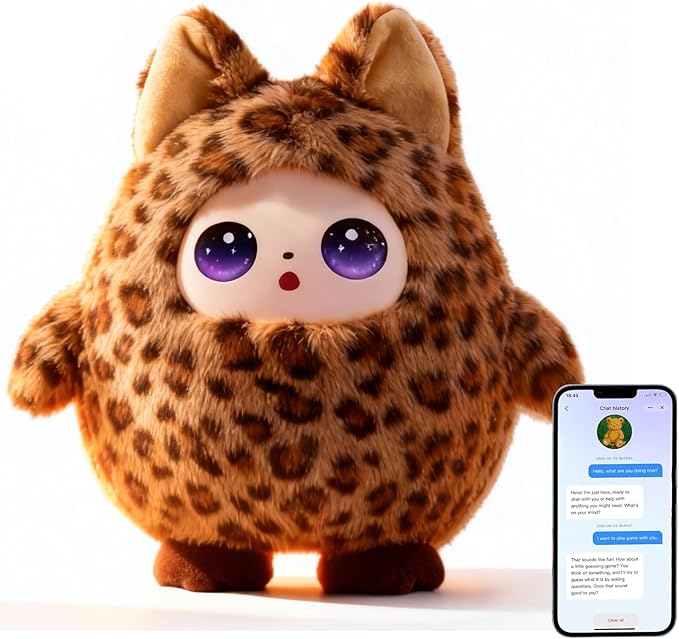 AI Intelligent Interactive Plush Toy ChatGPT, with Vibration/Tactile Perception and Children's Emotions, multilingual Companions, Interactive Games, Memory Training,Control App (Bruno)