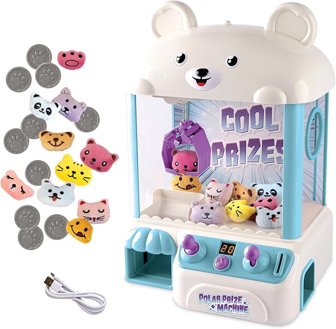 MindWare Polar Bear Prize Machine Crane Game - Electronic Arcade Game Machine for Ages 3 and Up