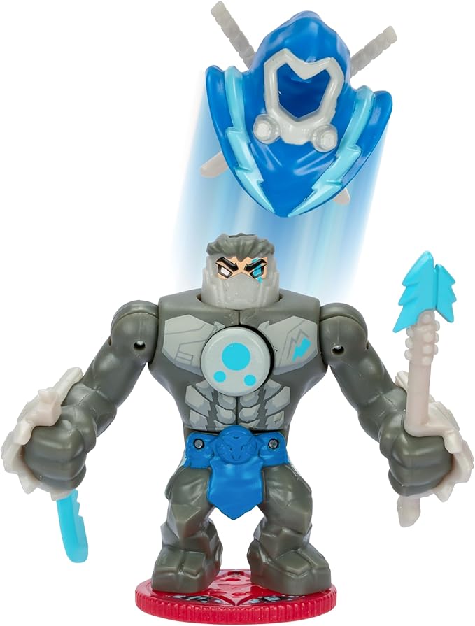 Legends of Akedo Ninja Bosses, Cyber Blade, 3" Tall Battling Action Figure with 360˚ Blade Defense and Attack Spin Action, Double Defense Armor That Pops Off When Struck, 4 Ninja Bosses to Collect