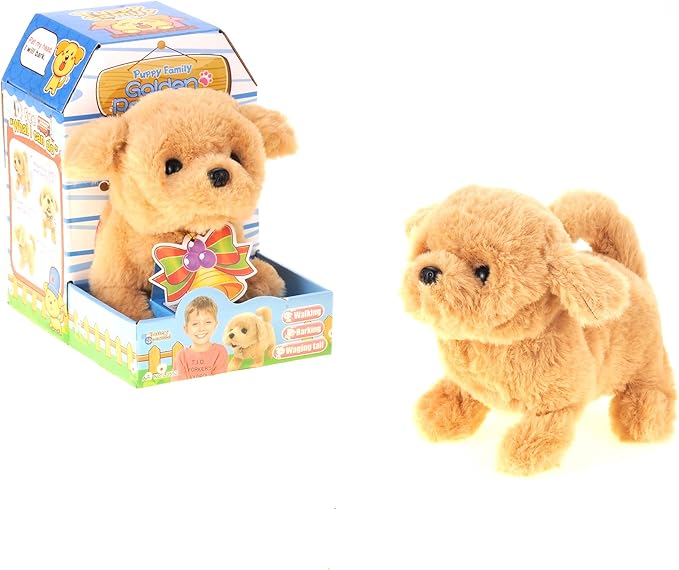 PowerTRC Interactive Golden Retriever Toy Puppy | Walking and Barking Pet for Kids | Realistic Design with Soft Fur | Fun Gift for Boys and Girls