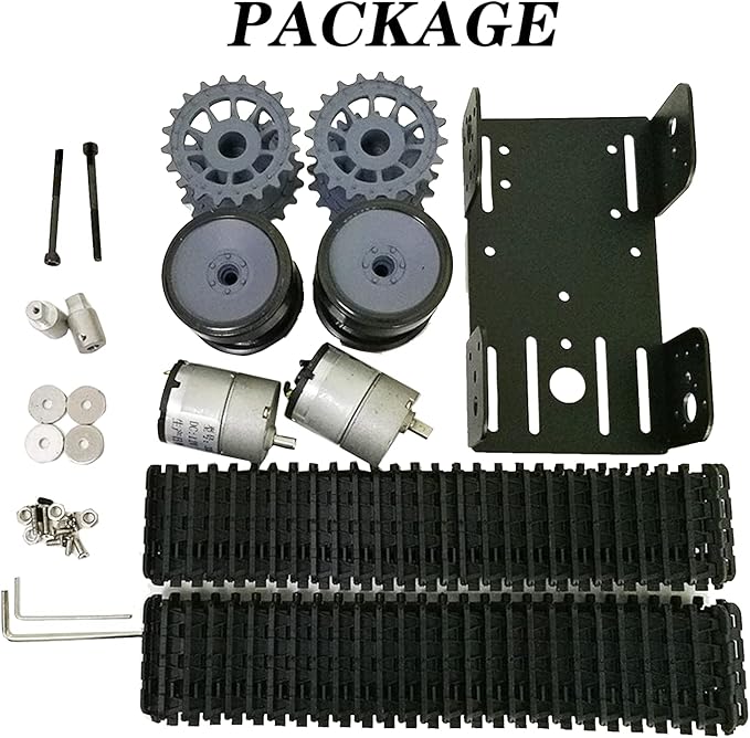 Professional Smart Robot Tank Car Chassis for School Eduactional Science Kits, DIY RC Tracked Robotic Obstacle Avoidance Platform Crawler Model with 2pcs Plastic Caterpillars, Remote Control STEAM