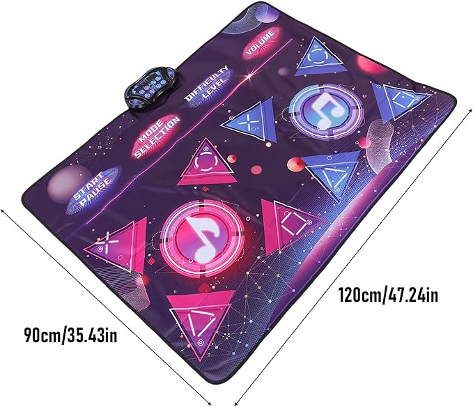 Dance Mat, Music Electronic Music Dance Pad 8 Game Modes Dual Player Interactive Game Quiet for Kids Boys Girls Birthday Gift