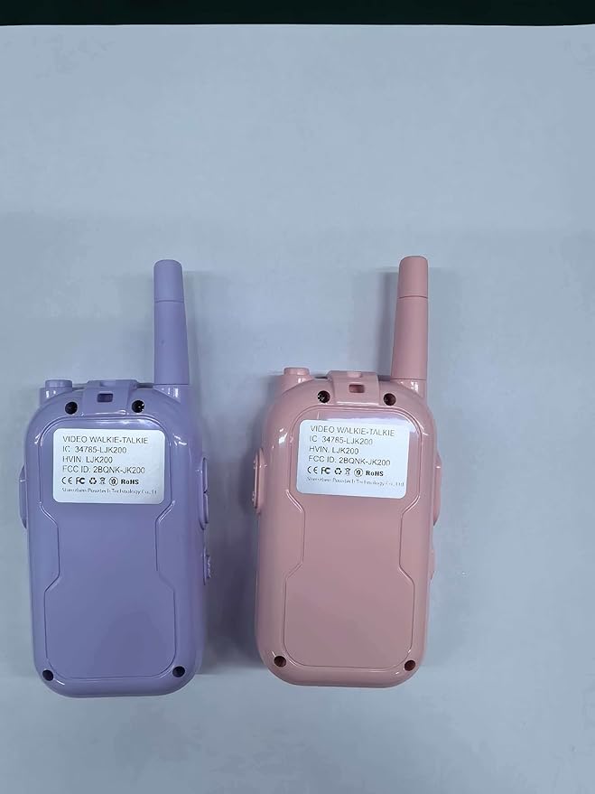 LEENK Video Walkie Talkies for Kids 2 Pack – Rechargeable Video Intercom Handheld, Indoor & Outdoor Range, Easy Use for Ages 3-12, Eco ABS, Clear Voice & Long Distance Communication (Pink & Purple)