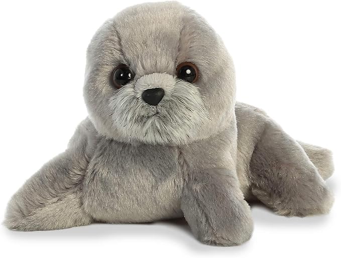 Aurora® Adorable Mini Flopsie™ Harpo Seal Stuffed Animal - Mini Companions Ready for Playful Adventures - for Kids All Ages, Toddlers, Adults, and Families - Gray 7 Inches
