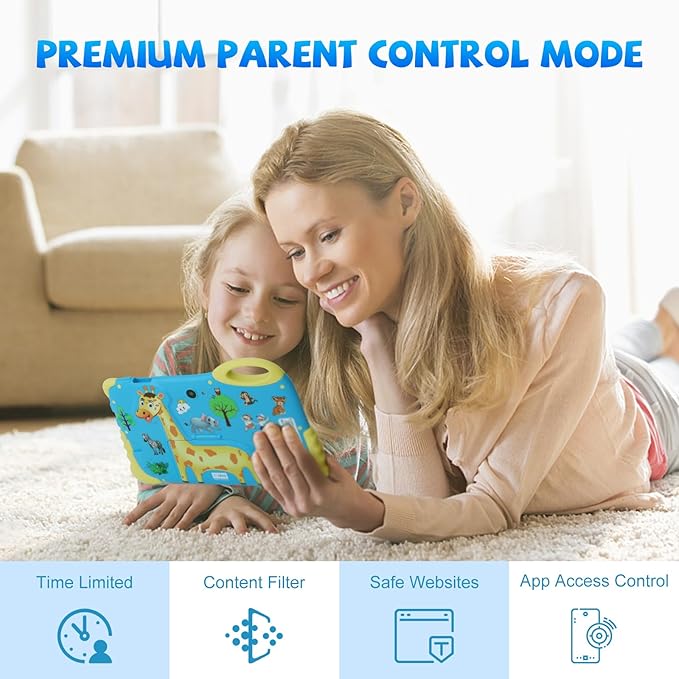 C idea 7 inches Tablet for Kids Age 3-7,Android 13 Kids Tablet, Pre-Installed Learning Educational Apps Todder Tablet, HD IPS Screen for Eye Protection,BT, WiFi, Dual Camera, Gift for Kids (Blue)